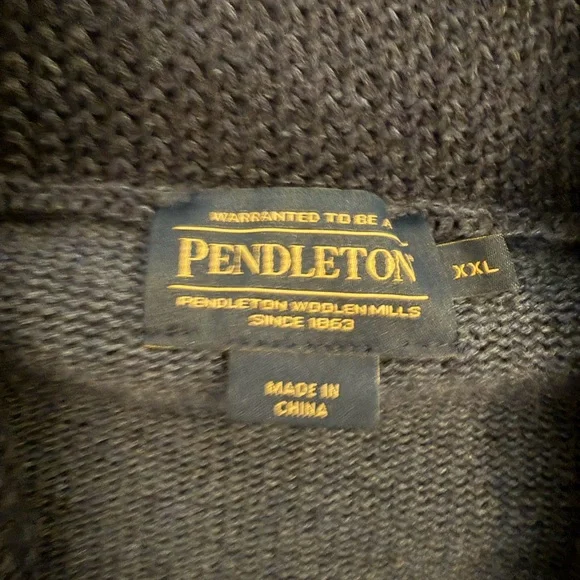 Pendleton Navy Men's Cardigan Sweater - Picture 2 of 4